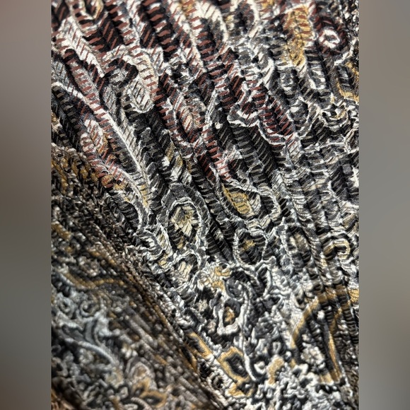 Women’s Susan Graver Paisley Eyelet Knit 3/4 Length Sleeve Multicolor Top Size L - Picture 2 of 7